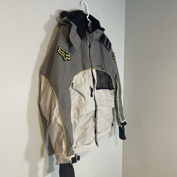 Fox Racing Winter Coat Parka Gray Black Men's M Snowmobiling Ski Hooded Jacket - Picture 5 of 15